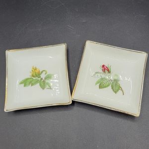 Porcelain Trinket Dishes From Paris Vtg Pair